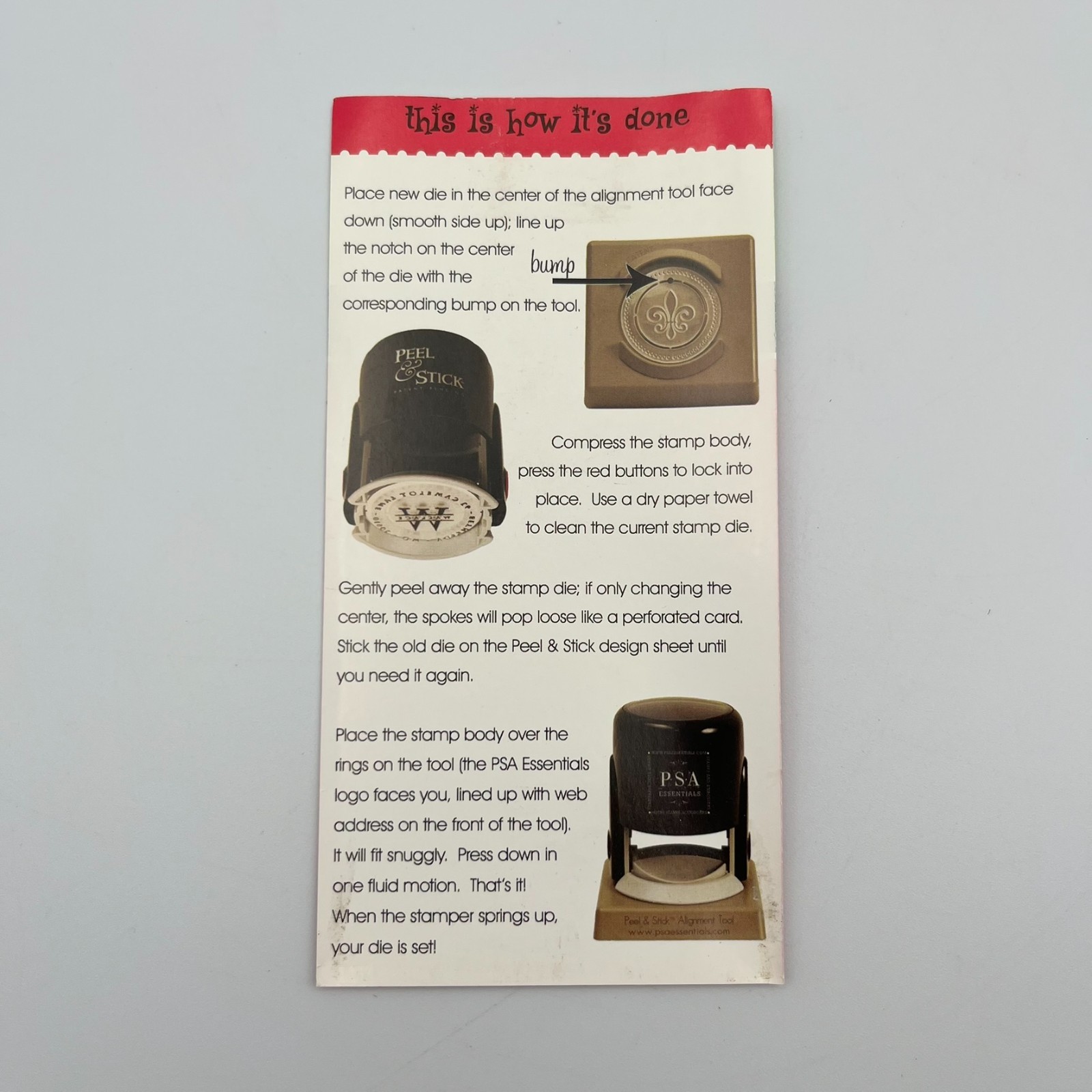 PSA Essentials Peel & Stick Stamp Body & Assembly Tool 2009