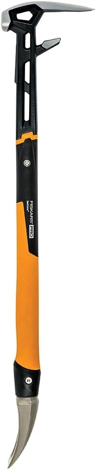 Fiskars IsoCore Wrecking Bar, Board Bender Shock Absorbing Hammer and Crowbar, 3