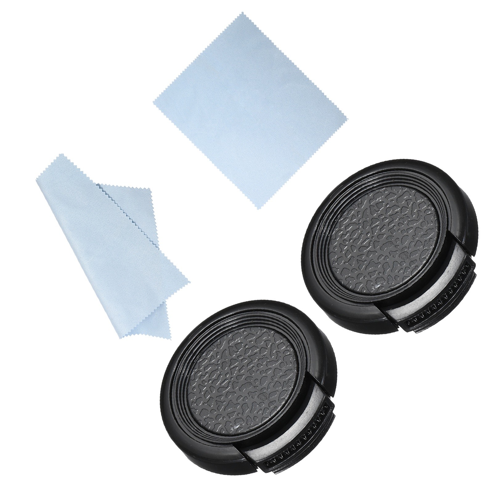 2 Pack 28mm Lens Cap Sides Pinch Snap Camera Lens Cover w Cloth for Front Lens