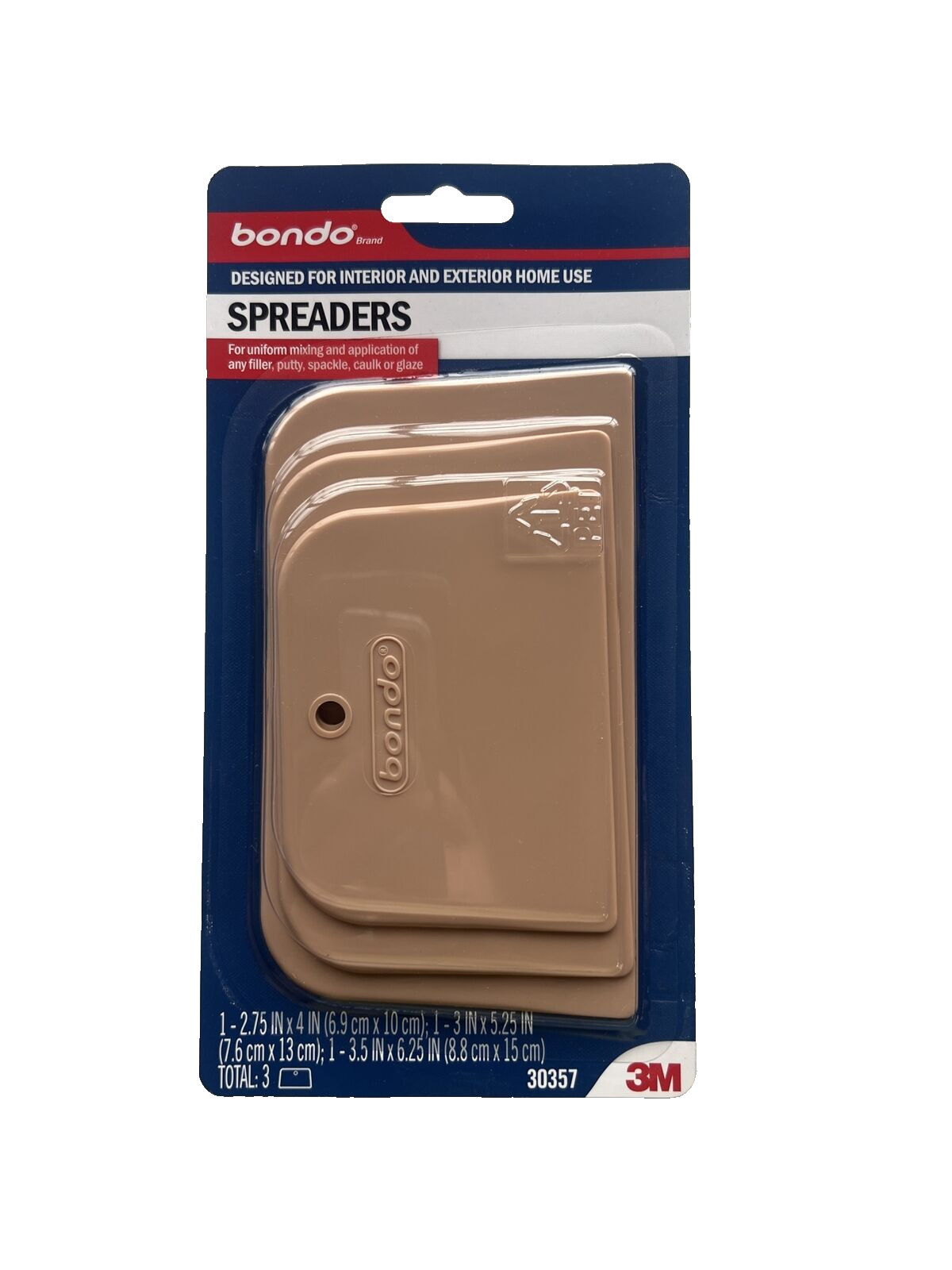 Bondo Plastic Spreaders, 3 Different Sizes, Makes Body Filler 1 Pack