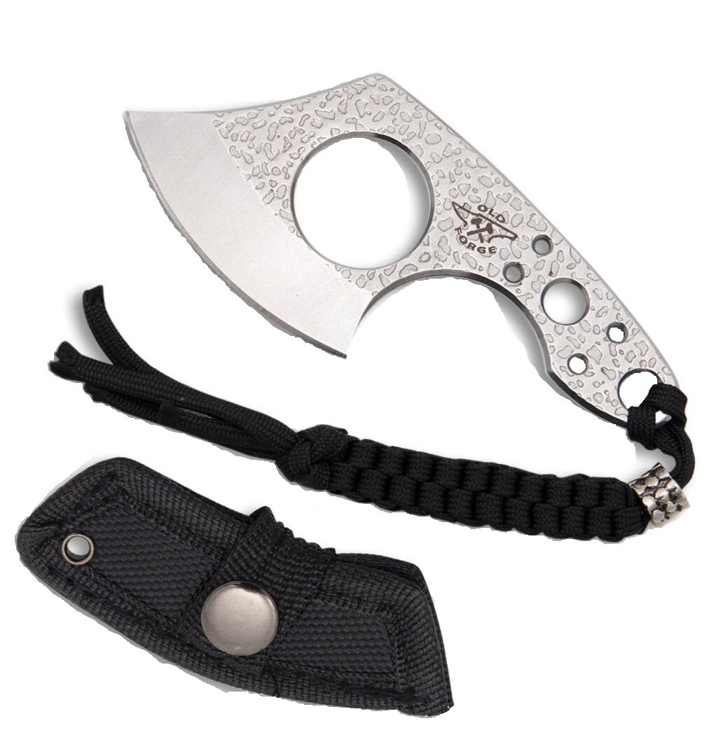 Old Forge Cleaver Knife Small Chopper Ulu and Sheath