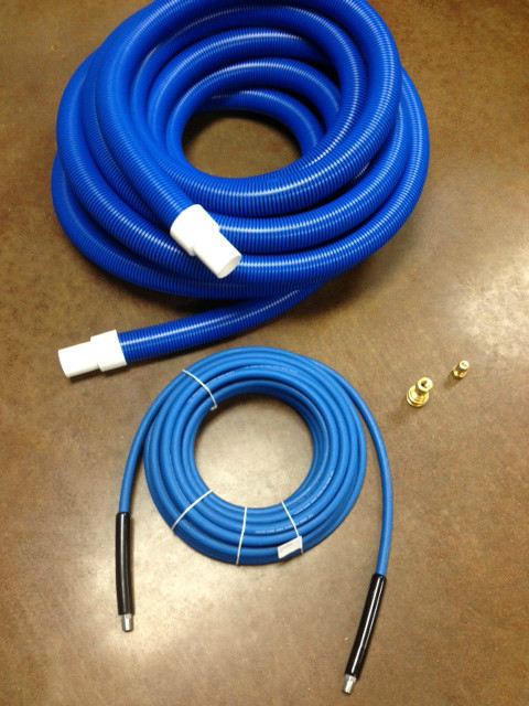 1.5" X 25' VACUUM HOSE & 1/4" X 25' HI PRESSURE SOLUTION HOSE PACKAGE 1-1/2"