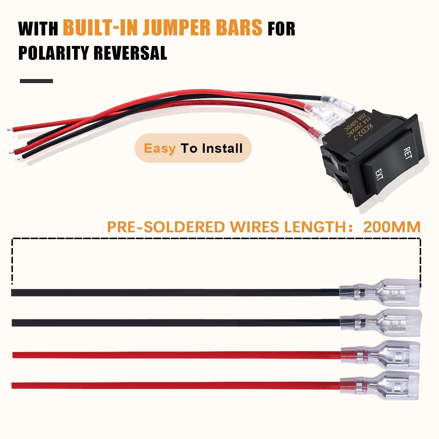 4 Pin DPDT Momentary RV Jack Switch DC12V Reverse Polarity Rocker Switch 20A ...