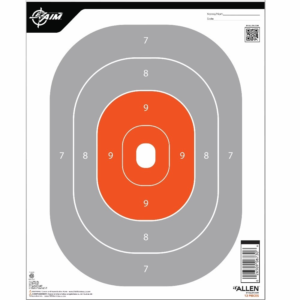 Paper Trainer Shooting Targets, 12"W x 15"H, 0.39 lb,12-Pack, Black