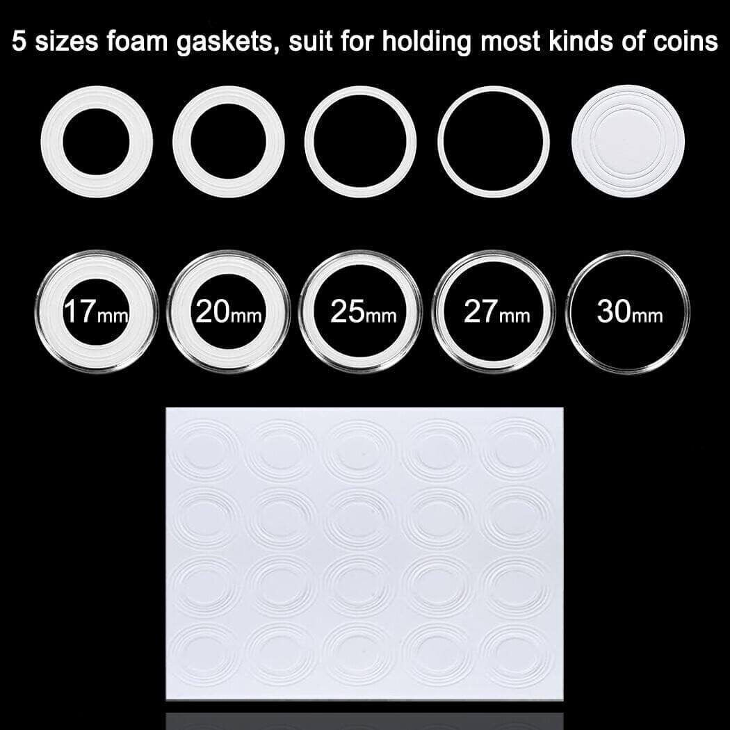 100Pack Clear Coin Capsule Round Plastic Holder 30mm Container Storage Box Case