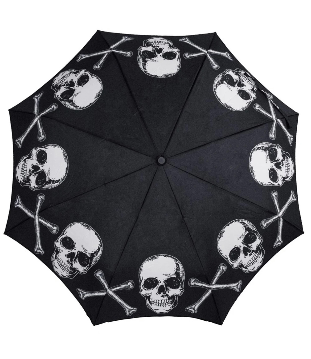 Kreepsville 666 Gothic Skull Handle Skull and Cross Bones Umbrella