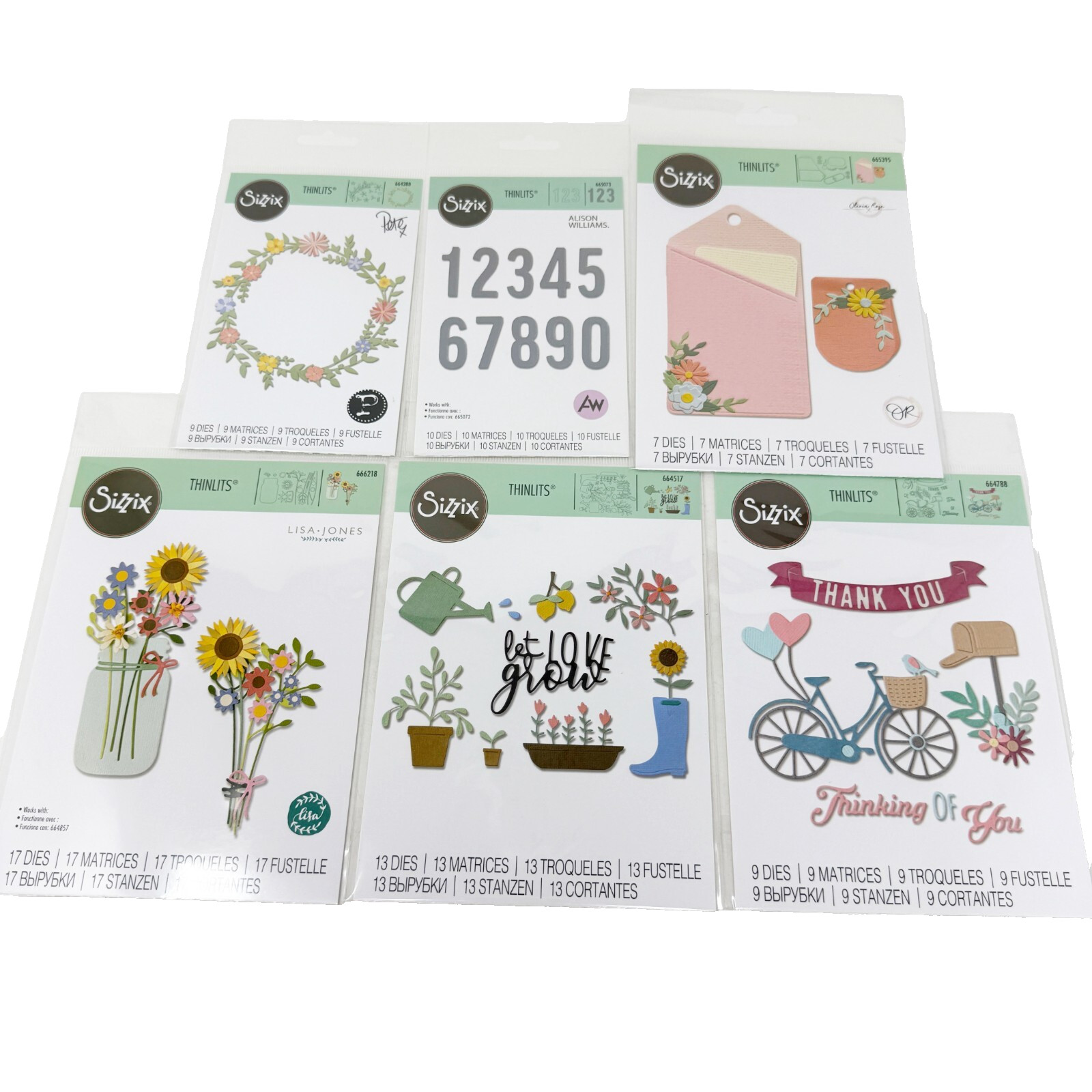 Sizzix Thinlits Garden Flowers Cutting Dies Bundle Scrapbooking NEW