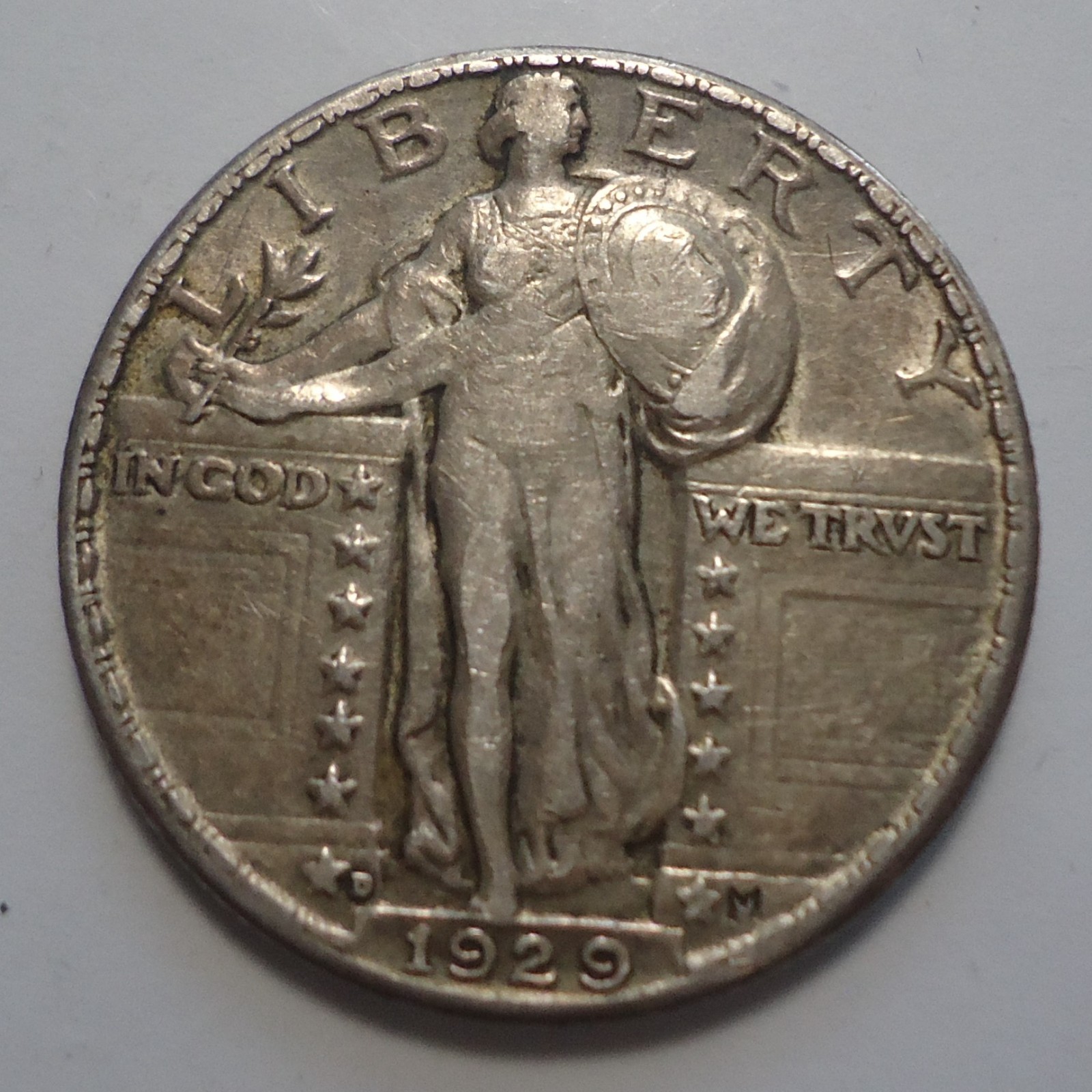 Toned XF+ near AU 1929 D Denver Standing liberty 25C quarter FREE SHIPPING