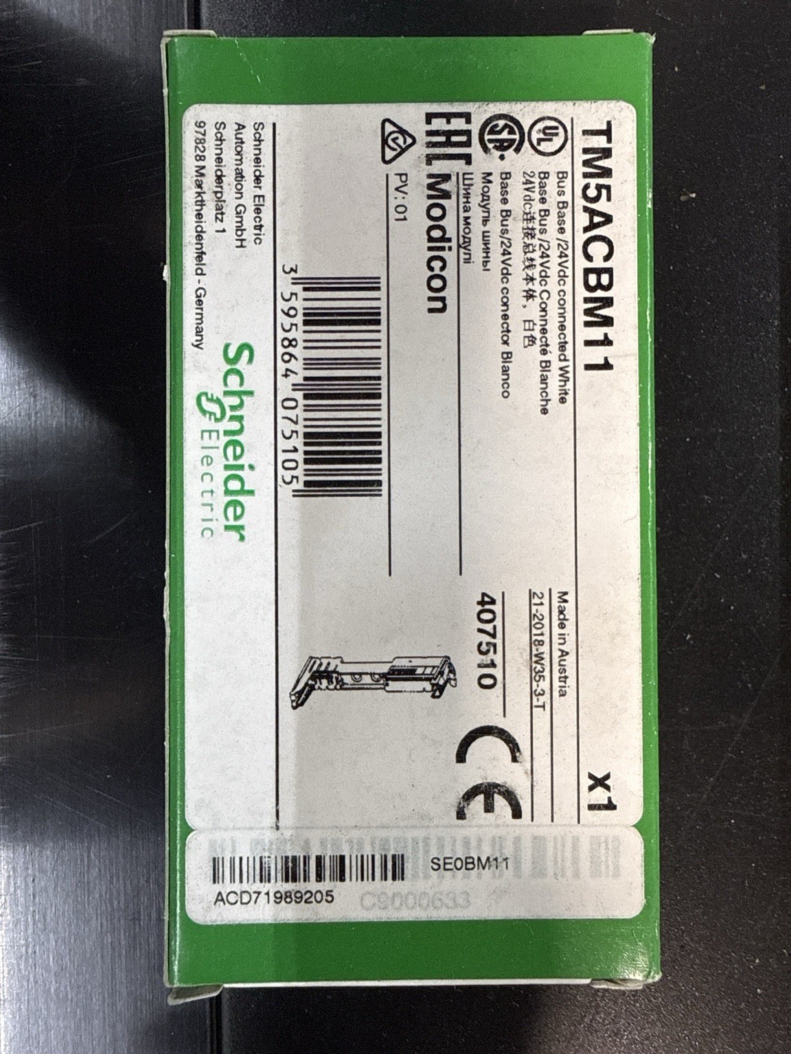 New Schneider Electric Modicon TM5ACBM11 Bus Base 24VDC PLC | 7 Available