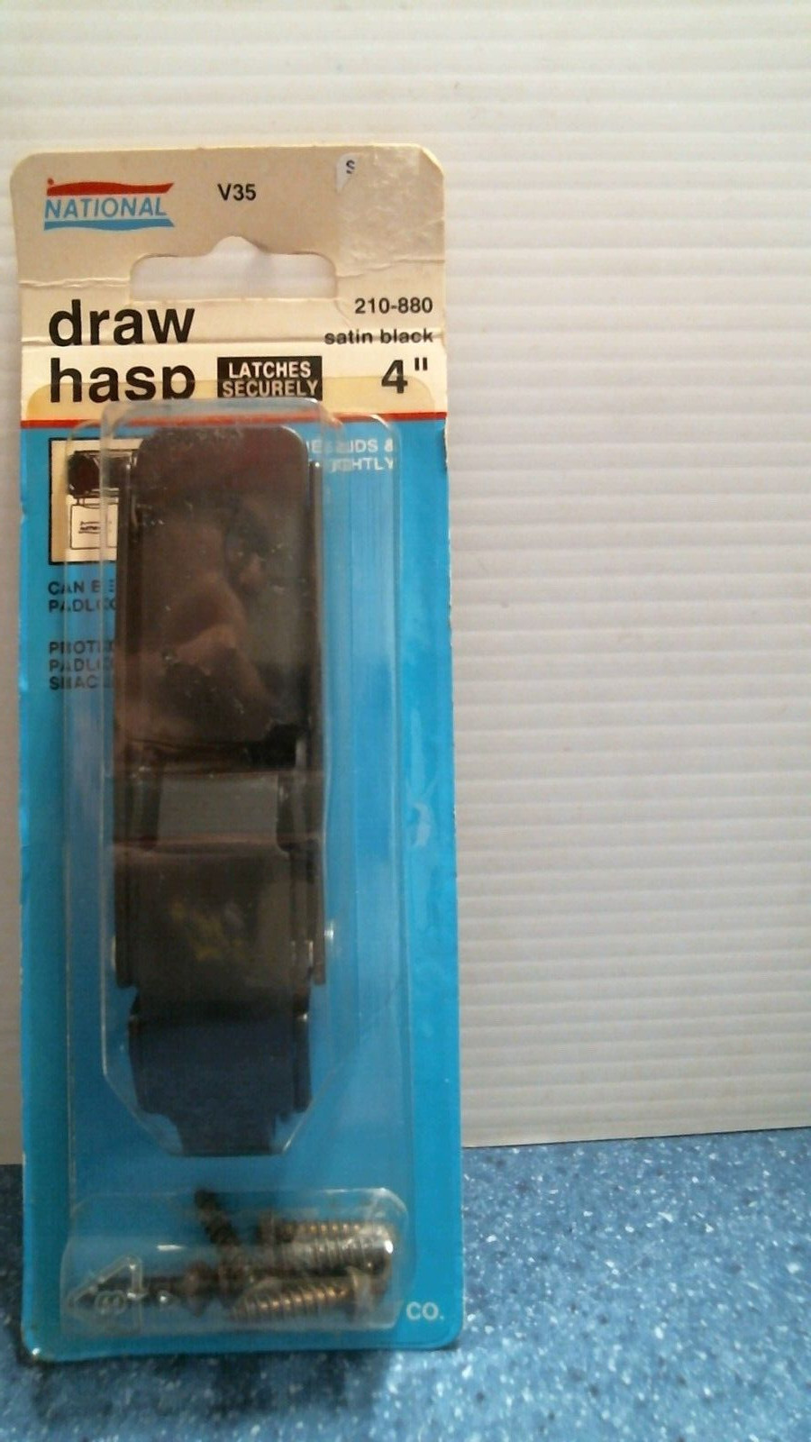 National Hardware 4" Draw Hasp  Satin Black  (210-880)  FS