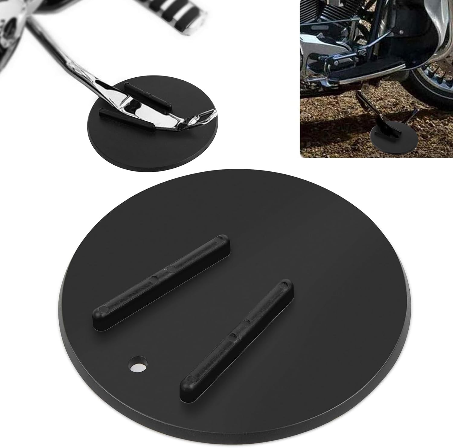 Motorcycle Kickstand Pad Kick Stand Coaster Puck Parking Stand Support Plate