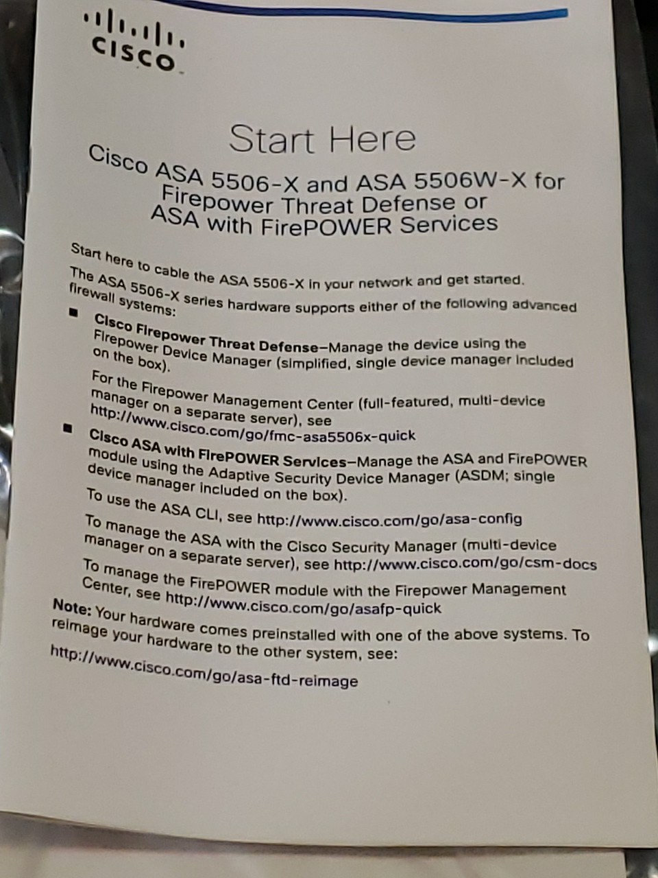 Cisco ASA 5506-X & ASA 5506W-X Firepower Threat Defense NOS never used open box