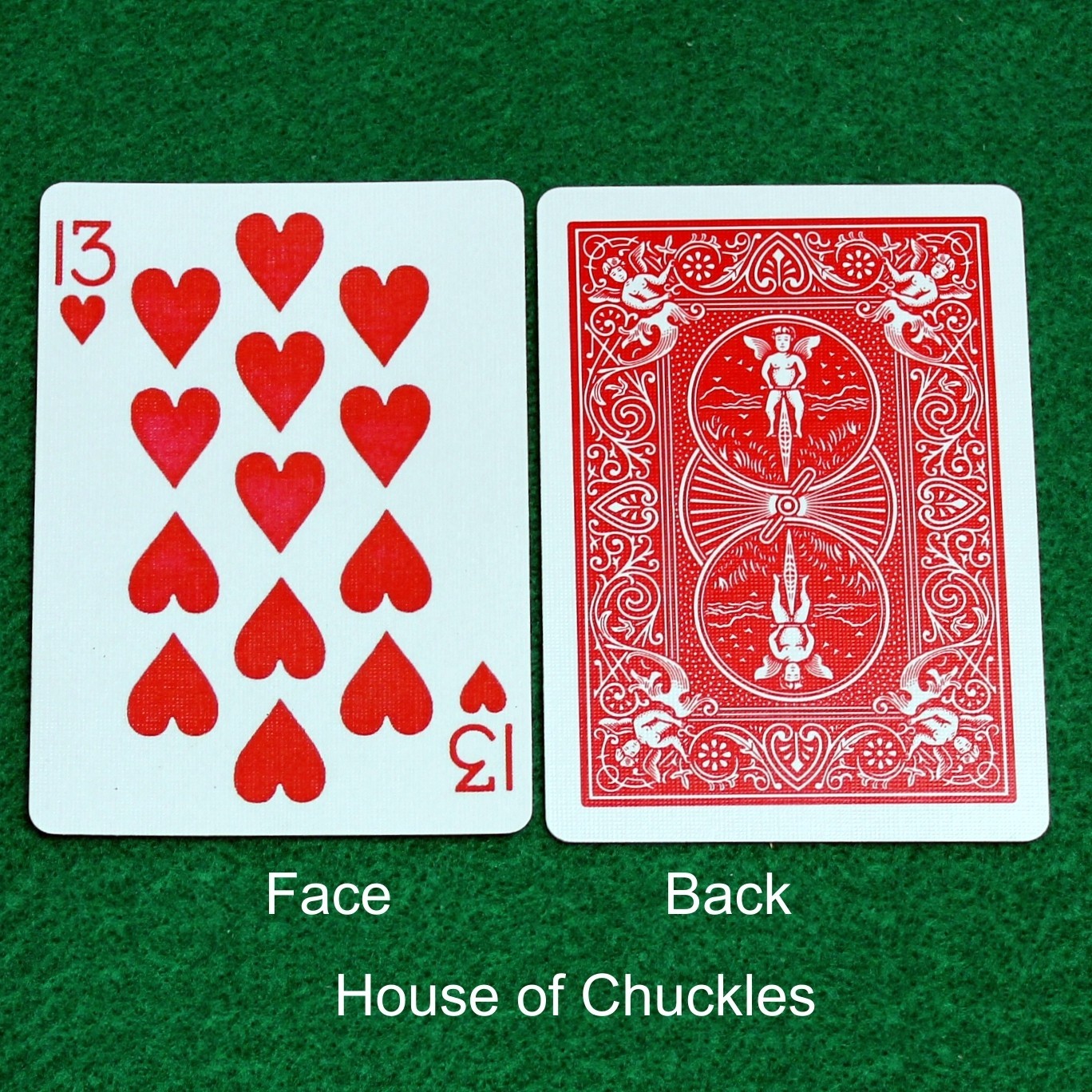 Queen of Diamonds / Spades - Mis-Indexed, Bicycle Printed Gaff Card, Red