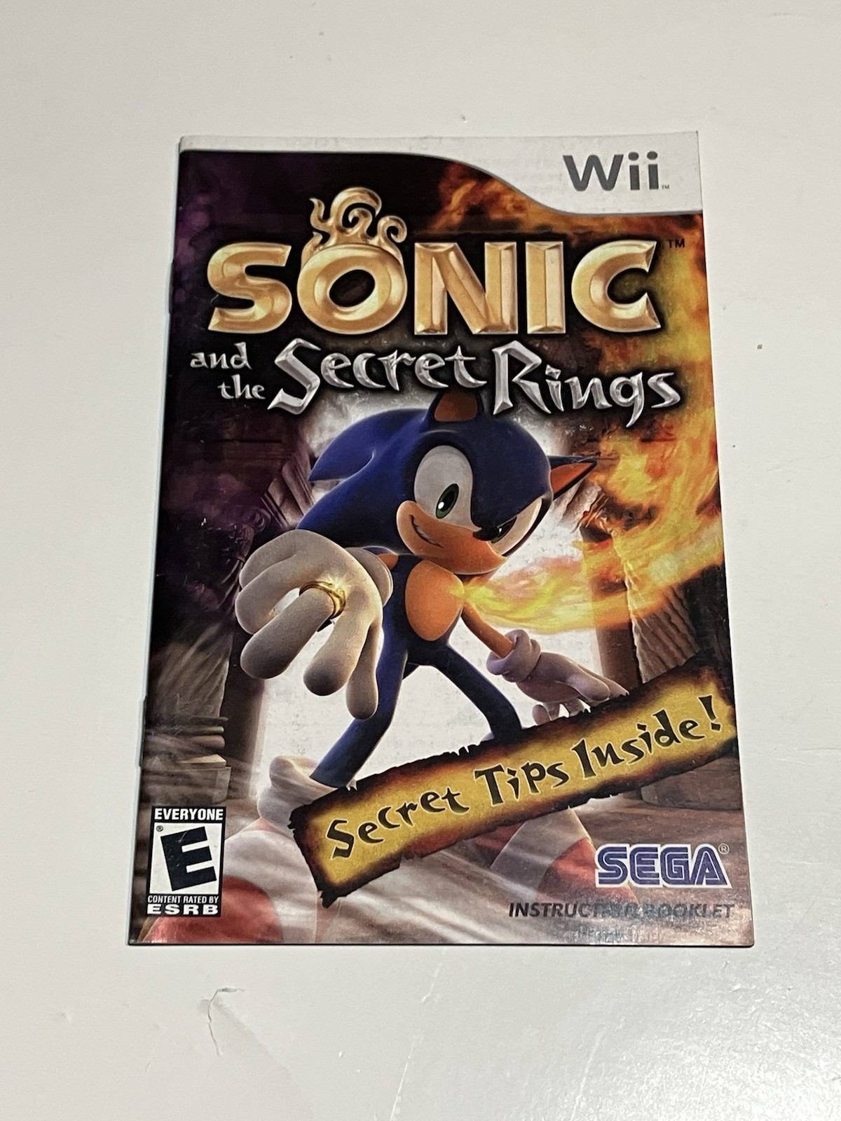 Sonic & the Secret Rings Instruction Booklet ONLY! (Nintendo Wii) Manual