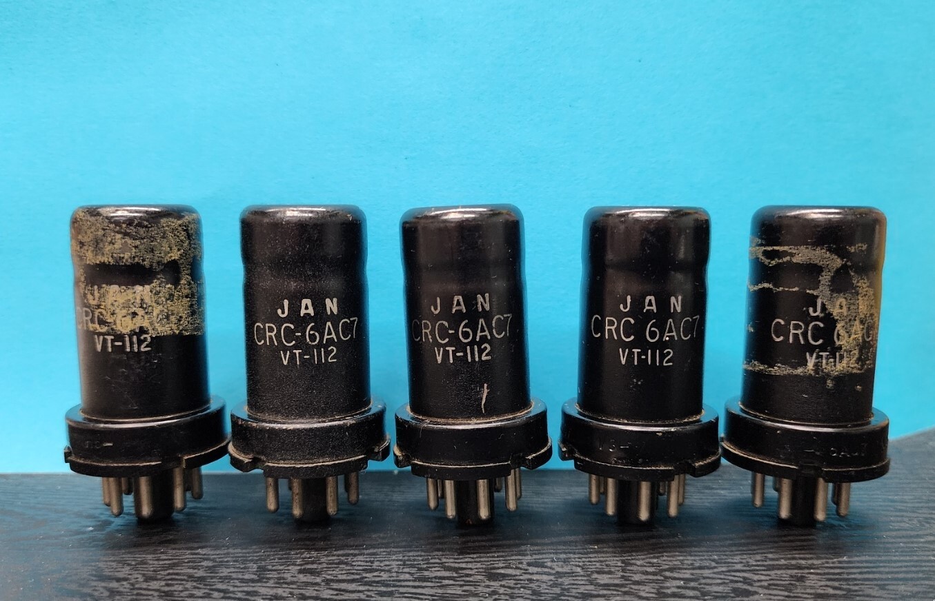 5-RCA JAN CRC 6AC7 VT-112 Vacuum Tubes Tested Strong Qty Available Loc. Stock