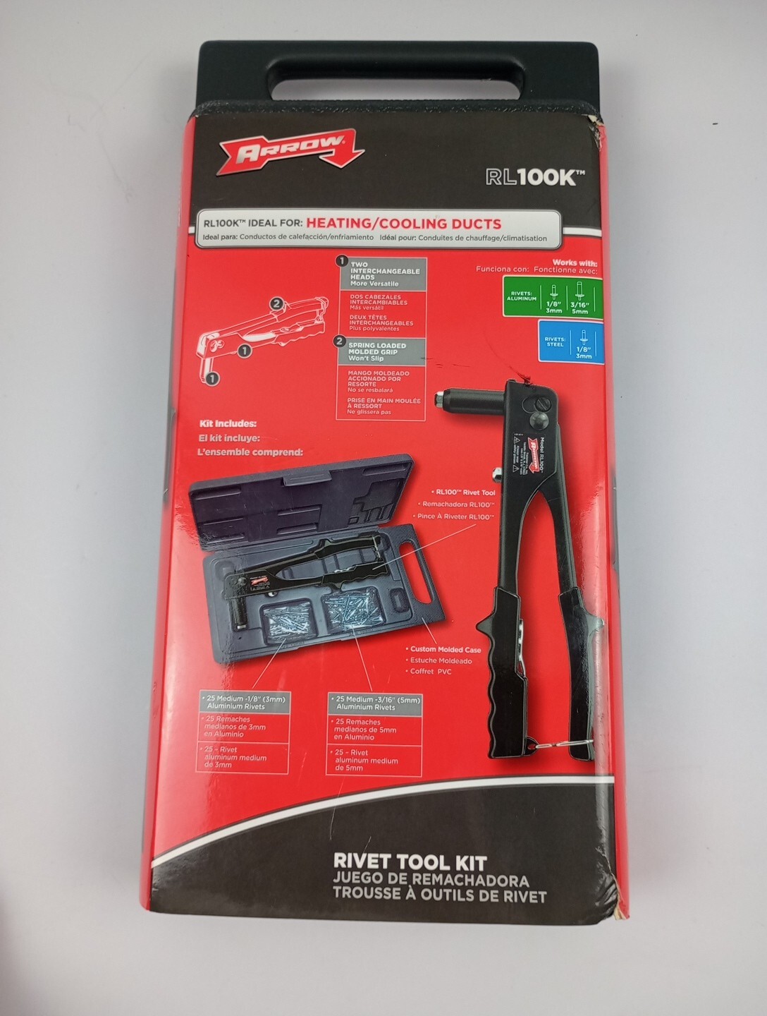 Arrow RL100K Rivet Tool Kit 1/8 & 3/16
