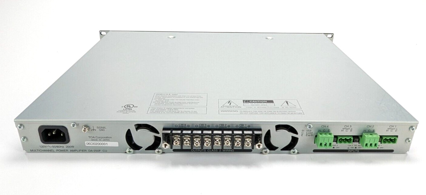 TOA DA-250F CU Multi-Channel (4) Power Amplifier *USED*