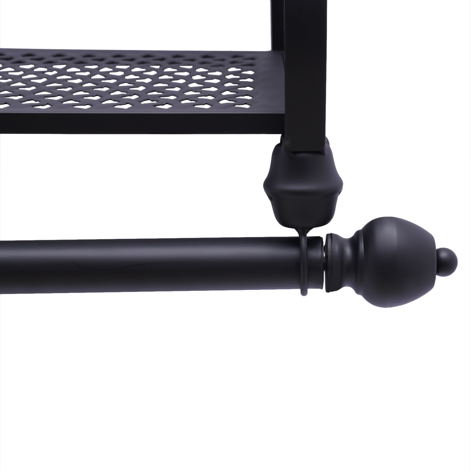 Metal Storage Wrought Iron Coat Rack Shelf Wall Mounted Hanging Closet Black