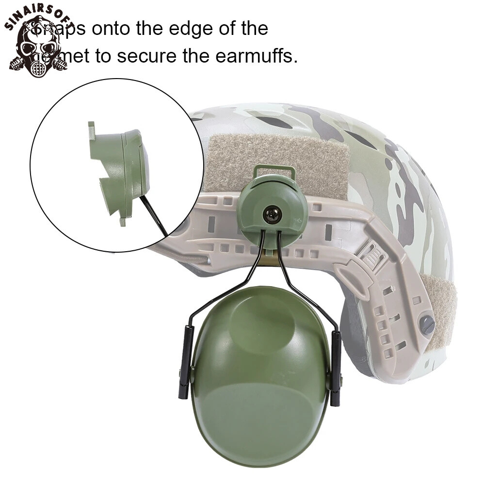 Tactical Helmet Headset Noise Reduction Hearing Protect Earmuffs for FAST Wendy