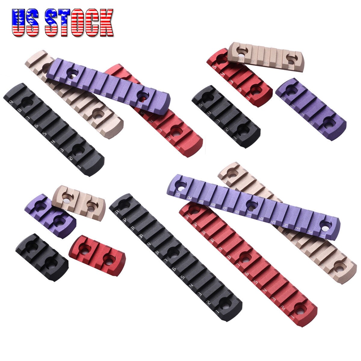 Ultra thin Standard Picatinny Rail Keymod MLOK 3 5 7 9 13 Slot Scope Mount US