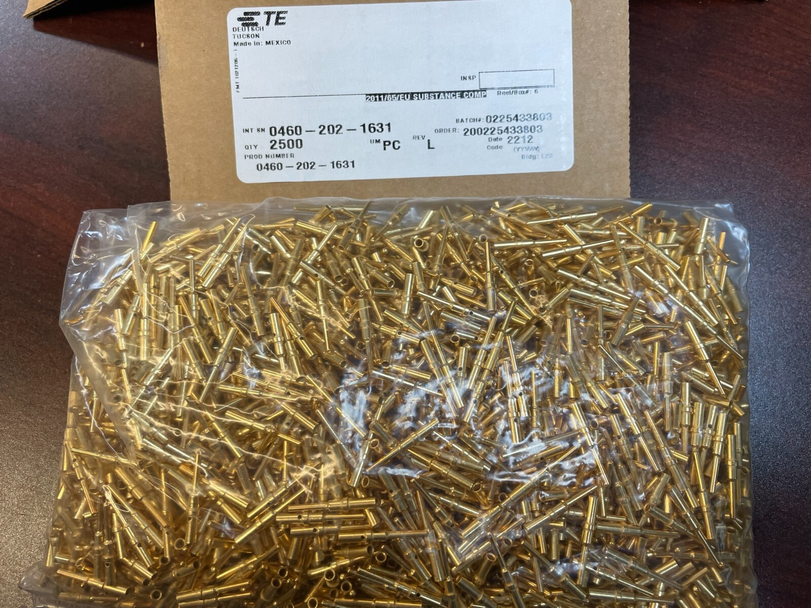 Lot of 50 0460-202-2031 TE Conn / Deutsch Size 20, 20 AWG Gold Solid Pin