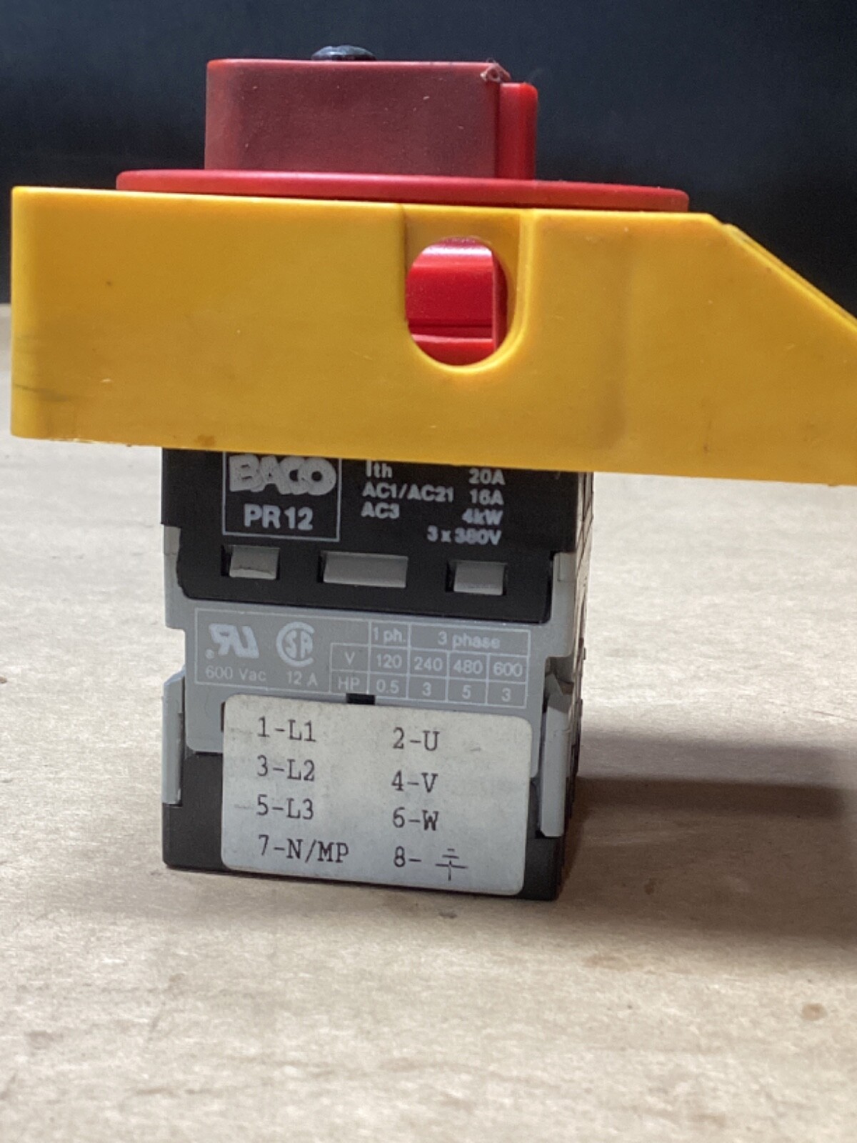 BACO PR12 Main Cam Switch 20A #125M12