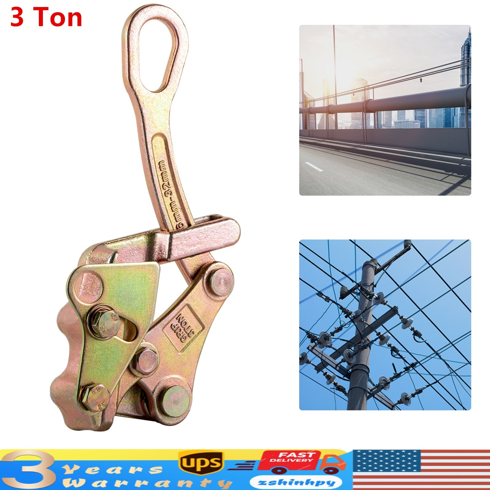 3 Ton Multifunctional Cable Wire Rope Haven Grip Hand Pulling Puller Alloy Steel
