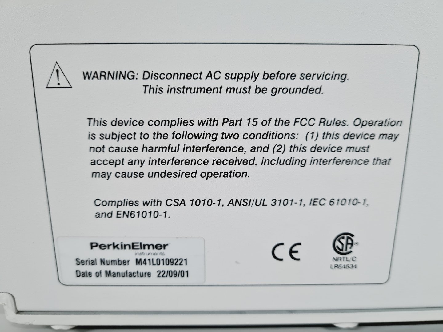 Perkin Elmer TurboMatrix 40 Headspace Sampler Lab