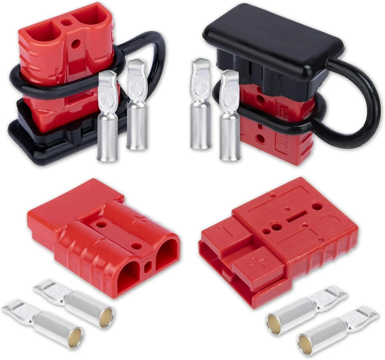 Anderson Connector 4 Pcs, 50 Amp 12-36V Battery Quick Connect/Disconnect Plug Ki
