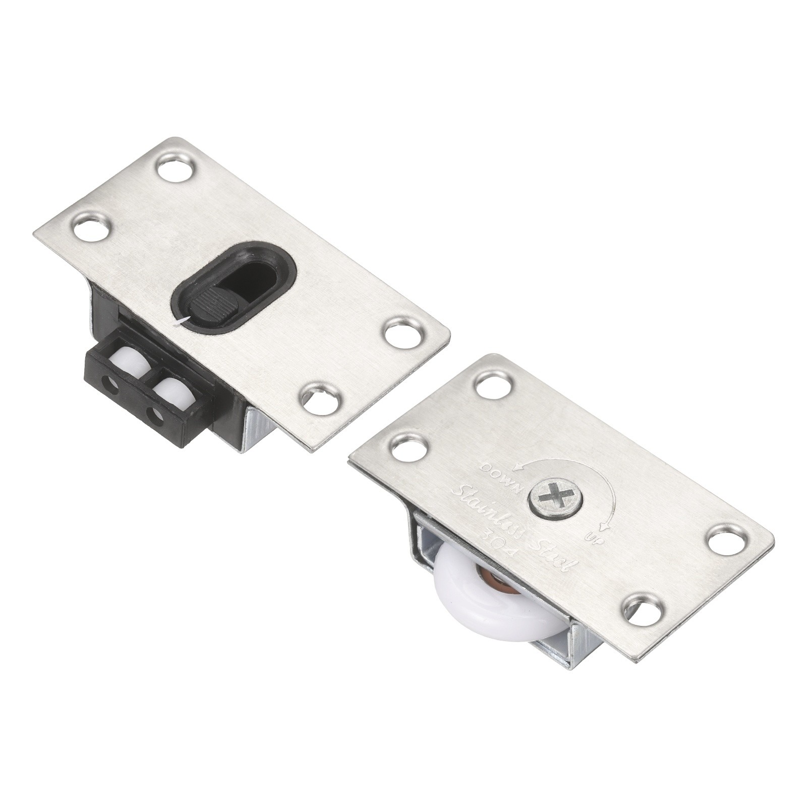 1Set Sliding Cabinet Hardware, 388 Top Bead Pulleys Track Set, Silver