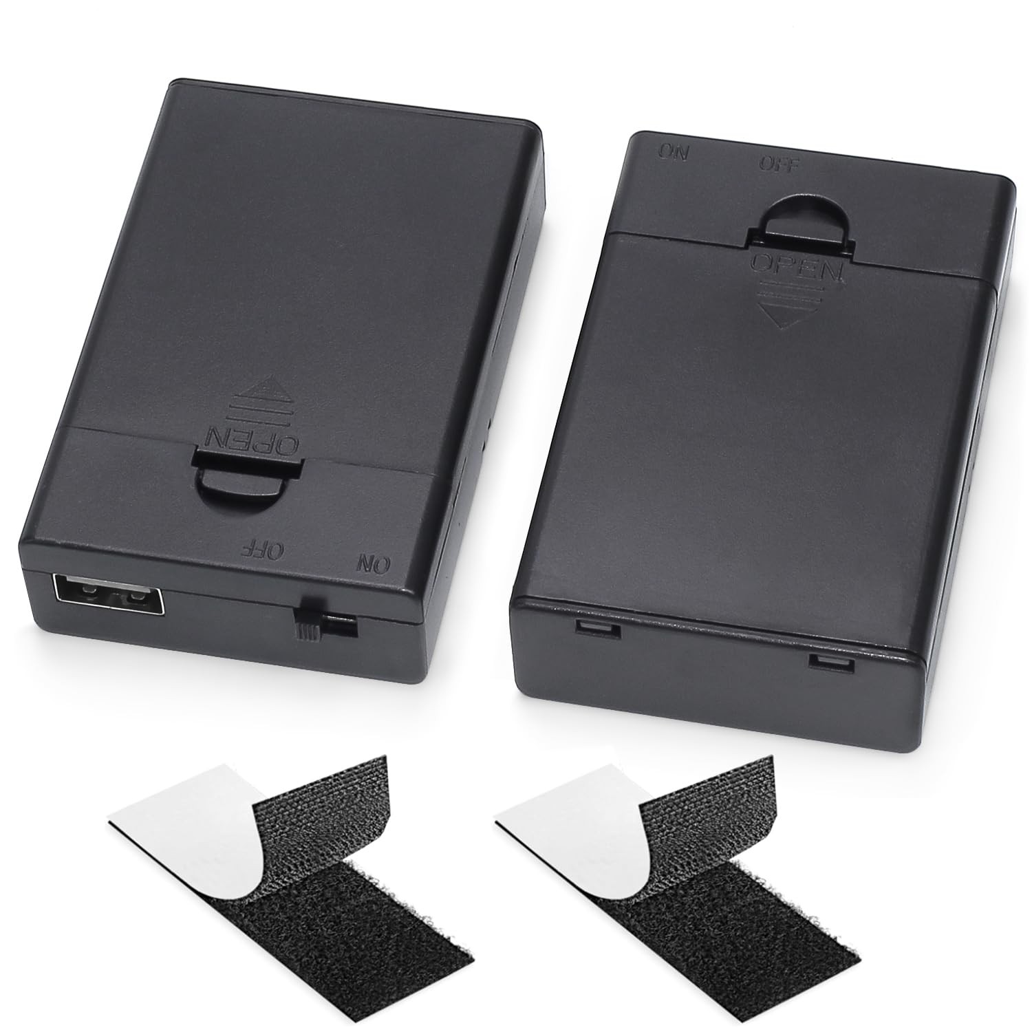 Goweewon 3 AA Battery Holder, 4.5-5V USB Pack for Lights, Black