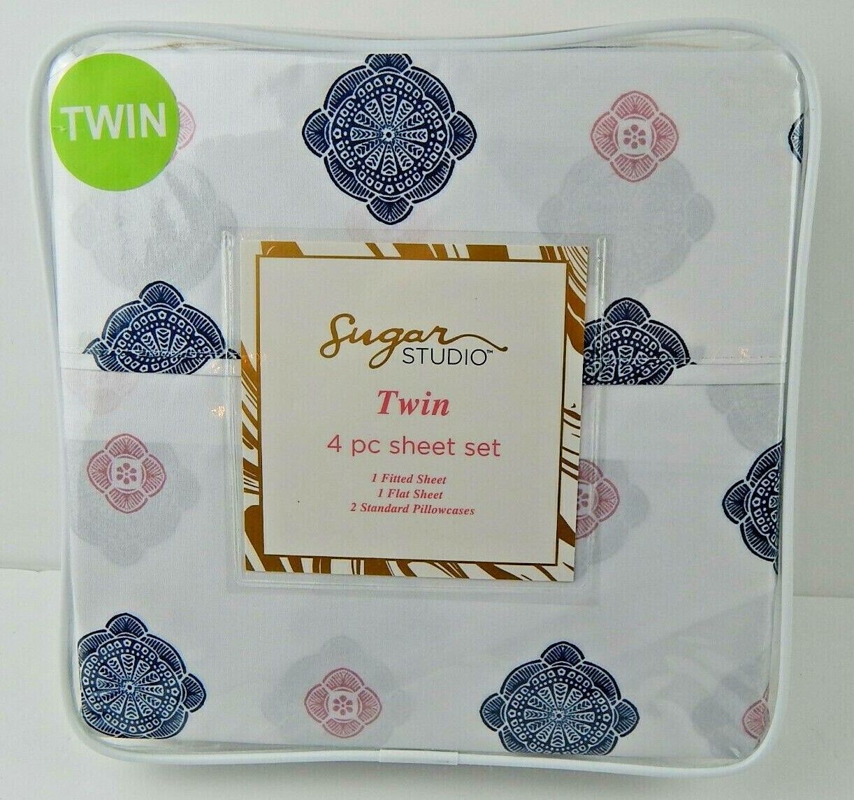 Sugar Studio 4 Piece Twin Sheet Set Medallions Multi-Colored