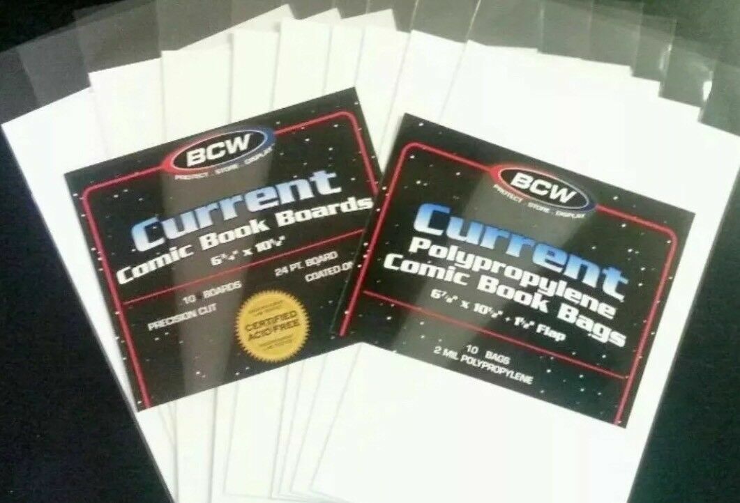 10 100 1000 BCW Current Silver Golden Age Thick Comic Book Bags or Boards