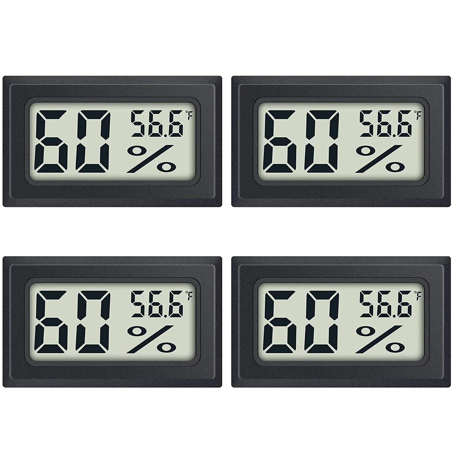 4 Pack Mini Digital Thermometer Hygrometer for Indoor Humidity & Temperature
