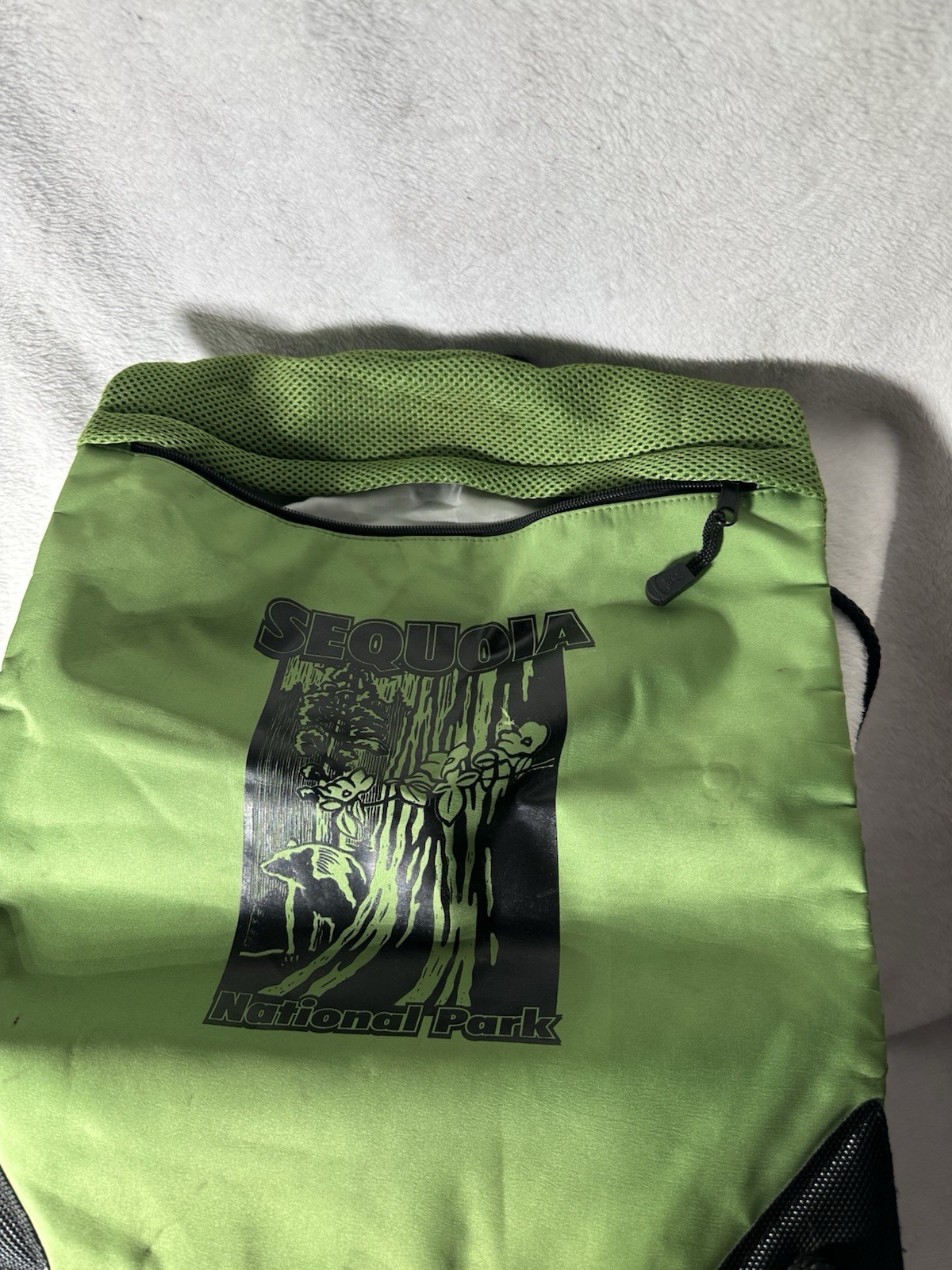 Sequoia National Park Green Drawstring Hiking Backpack Bag Logo Unisex Adults