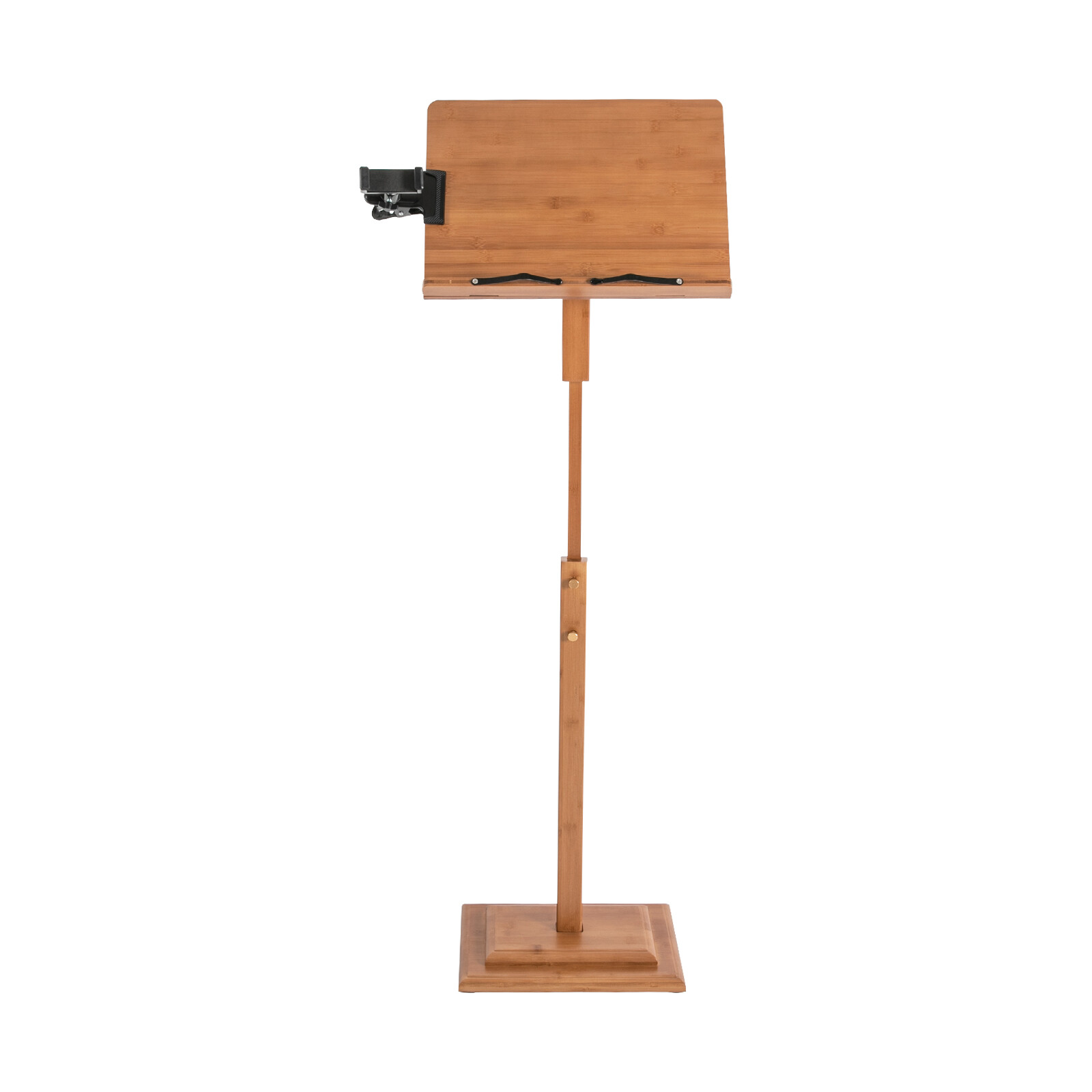 340° Adjustable Height Portable Book Stand Sheet Pro Music Stand W/ Phone Holder