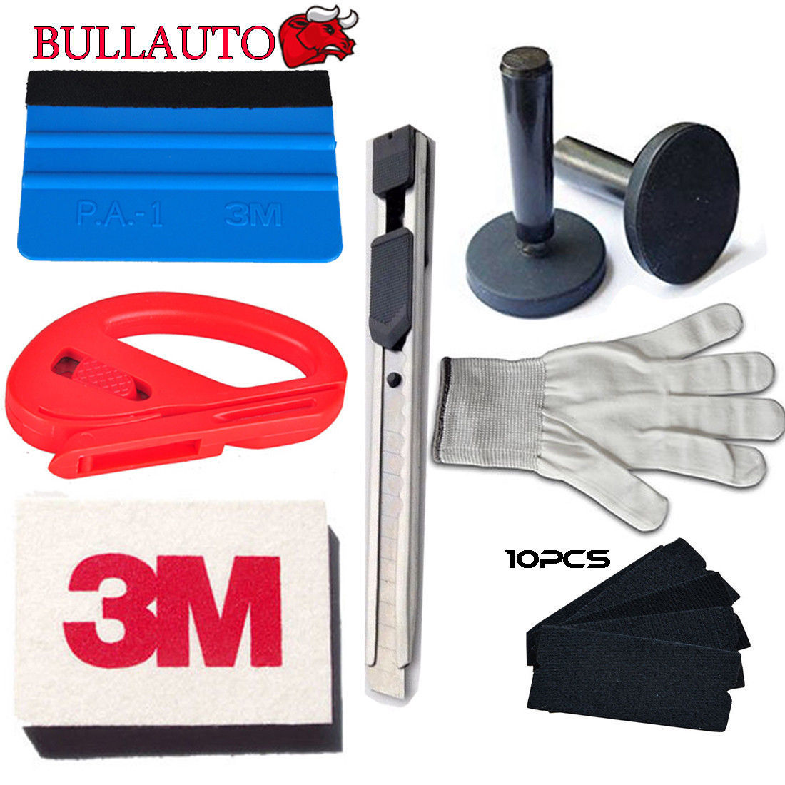 Car Wrap Vinyl Tools Kits Squeegee Snitty Cutter Glove Magnets Economy Combo US