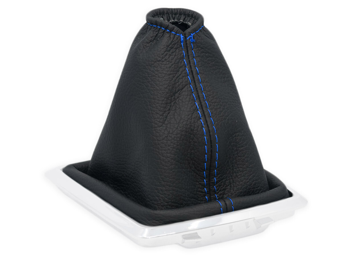 FOR FORD FOCUS 2 2004-2007 GEAR SHIFT BOOT GAITER LEATHER STITCHING BLUE