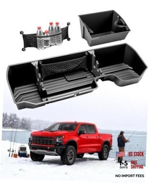 Truck Underseat Storage for Silverado Sierra: 2019-2026 Crew/Double Cab, Rear