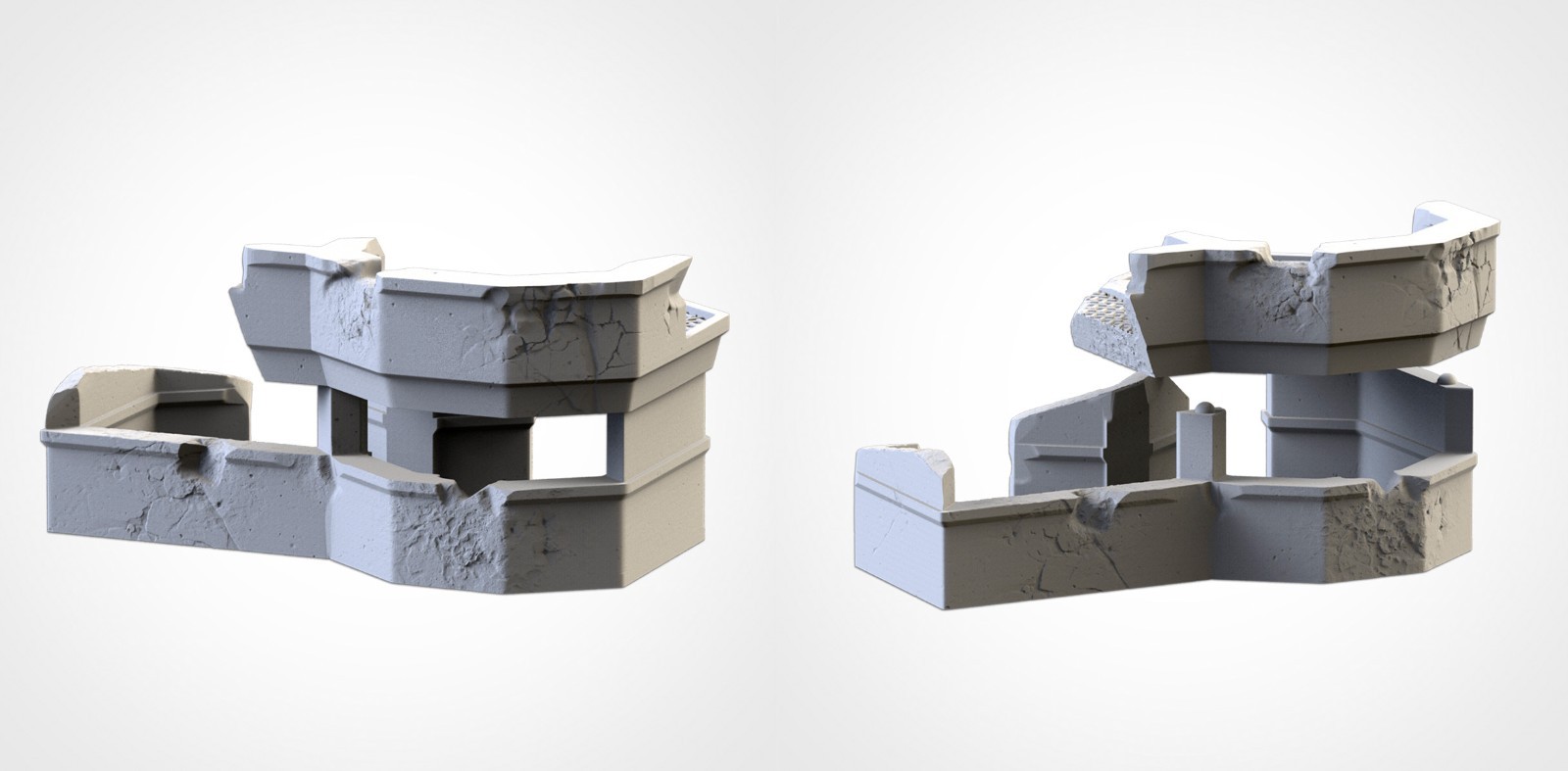 War Bunkers & Obstacles Terrain Set 28mm Sci-fi Wargaming Scenery