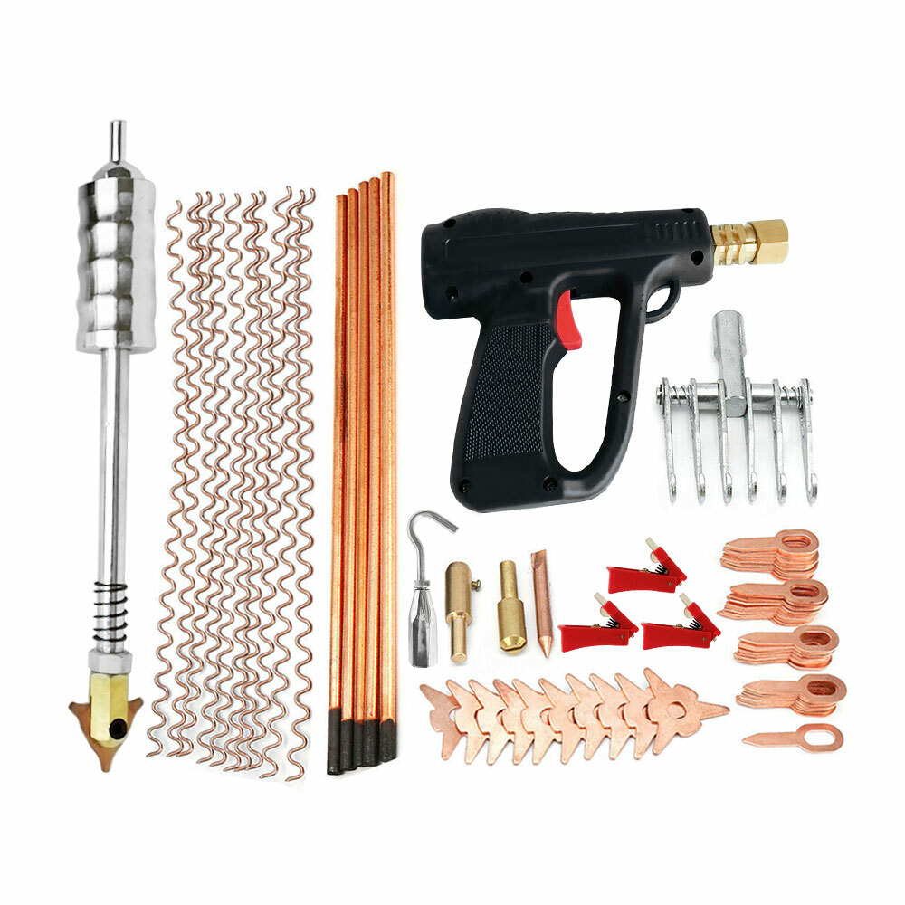 86Pcs Dent Puller Welder Kit Car Body Spot Repair Device Stud Welding Hammer Gun