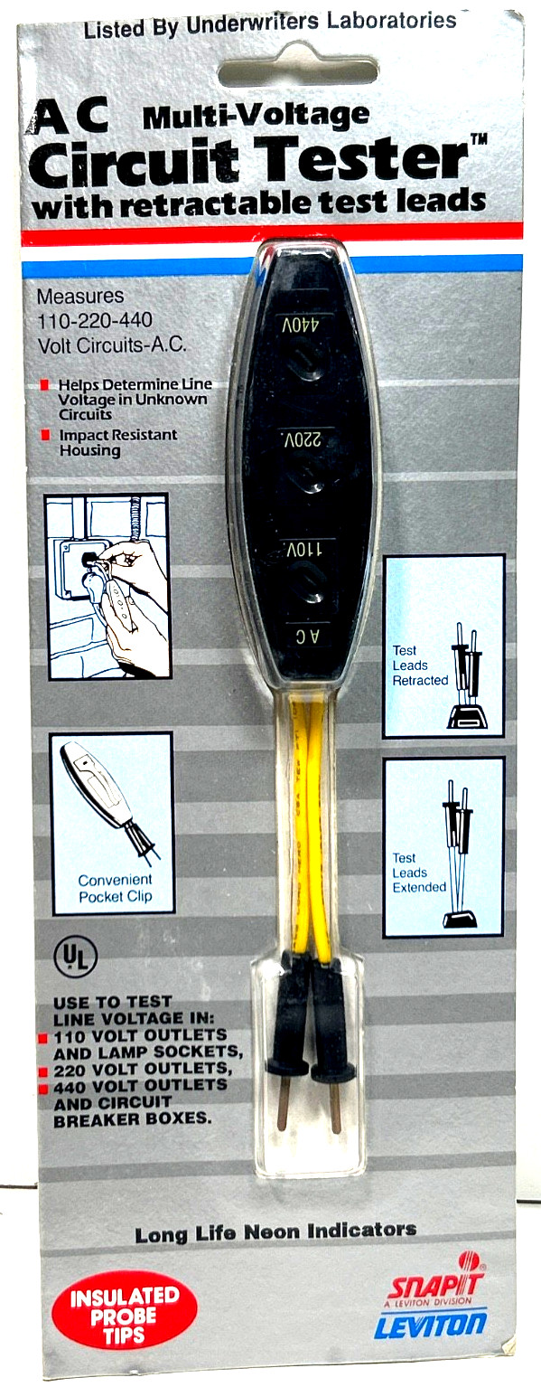 110-220-440 Volt AC/DC Voltage Tester -w/ Retractable test leads NEW w/w/cart 5