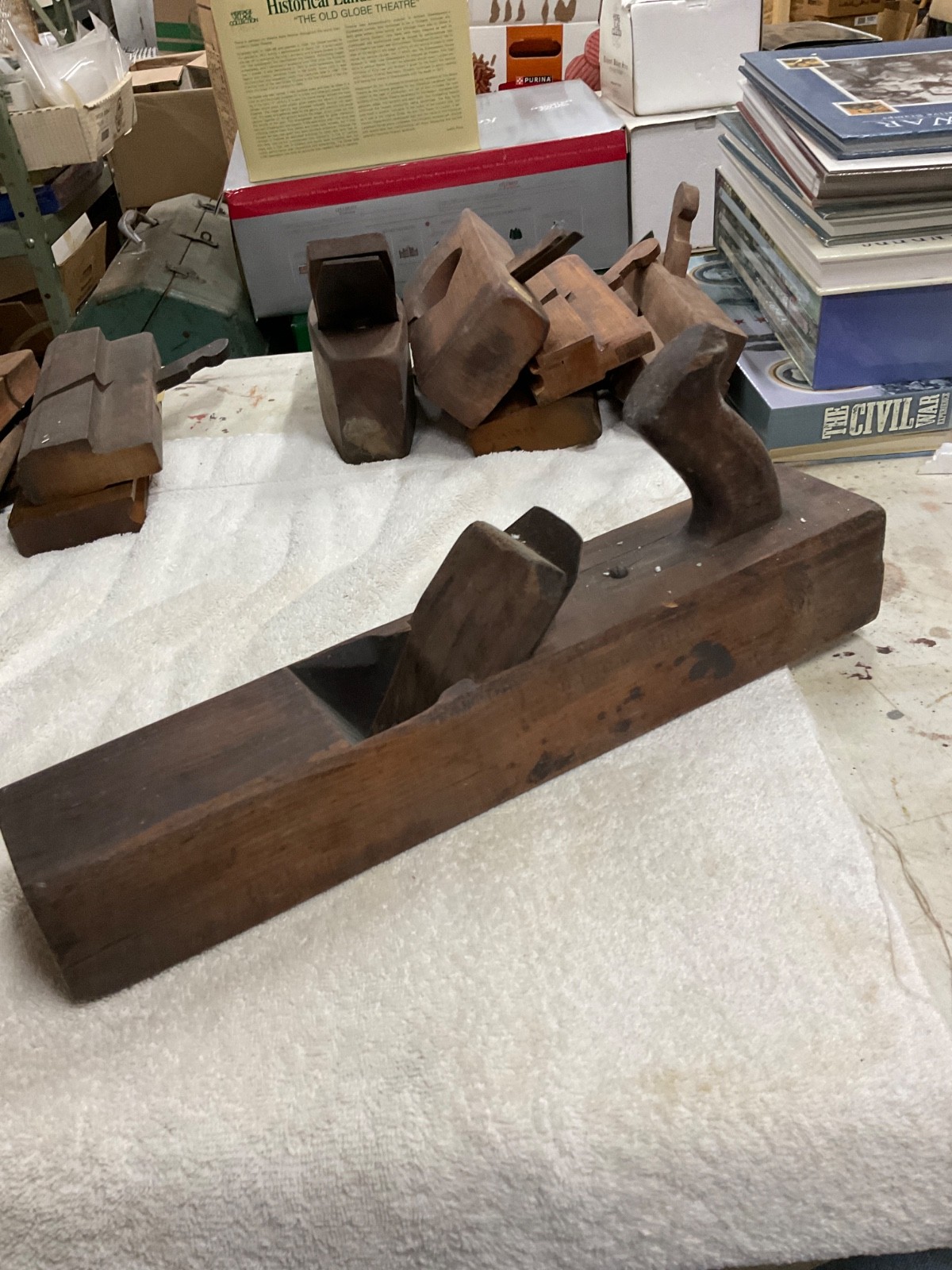 VINTAGE WOODEN PLANE. 16" H. . L. CAMBLIN