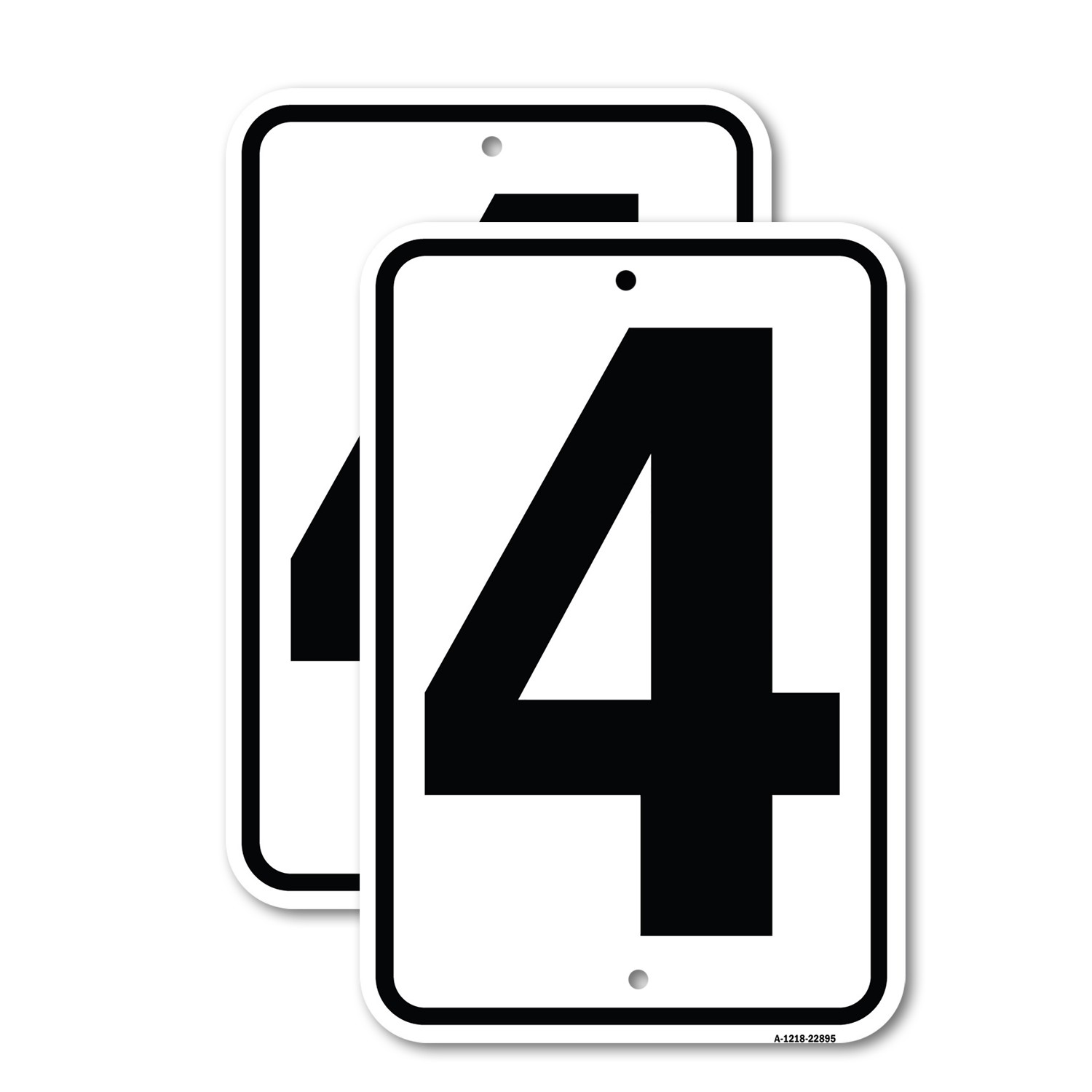 Sign with Number 4 Heavy Gauge Aluminum Parking Sign Rust Proof