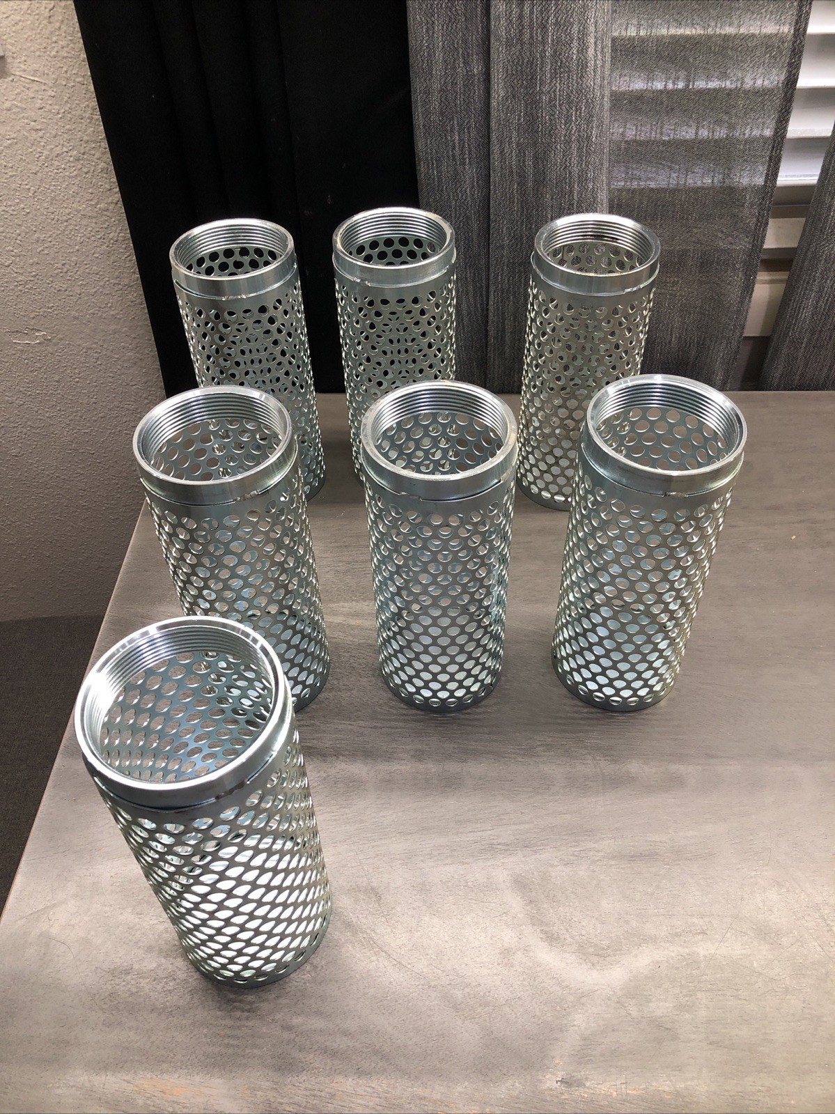 Lot Of 7 New Steel 3" NPSH Thin Barrel Suction Strainer Female 9-1/2” Long