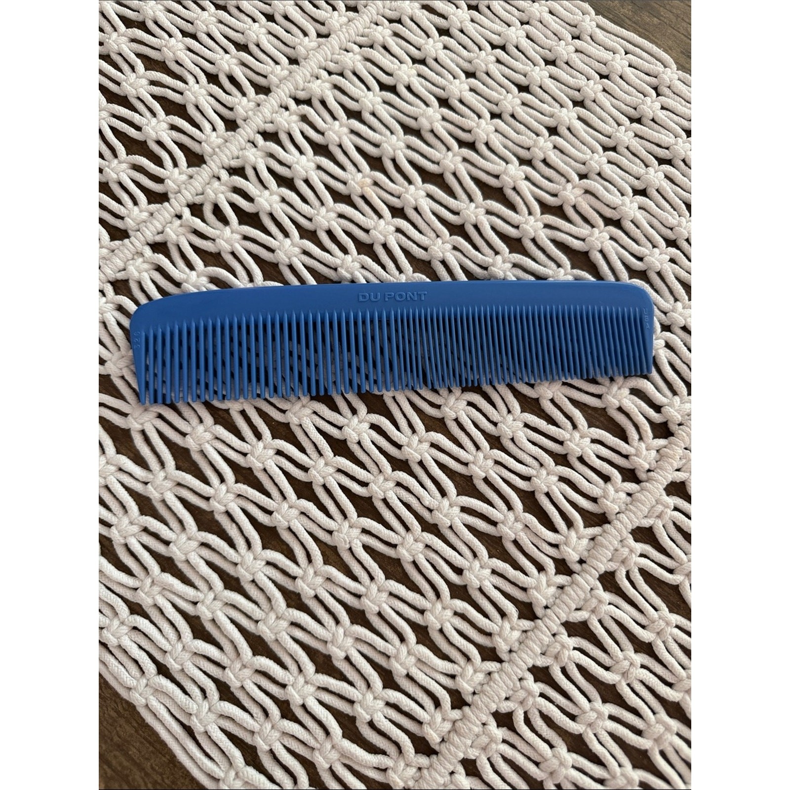 Vintage DuPont 326 Blue Barber Nyon Plastic Made in USA Styling Comb