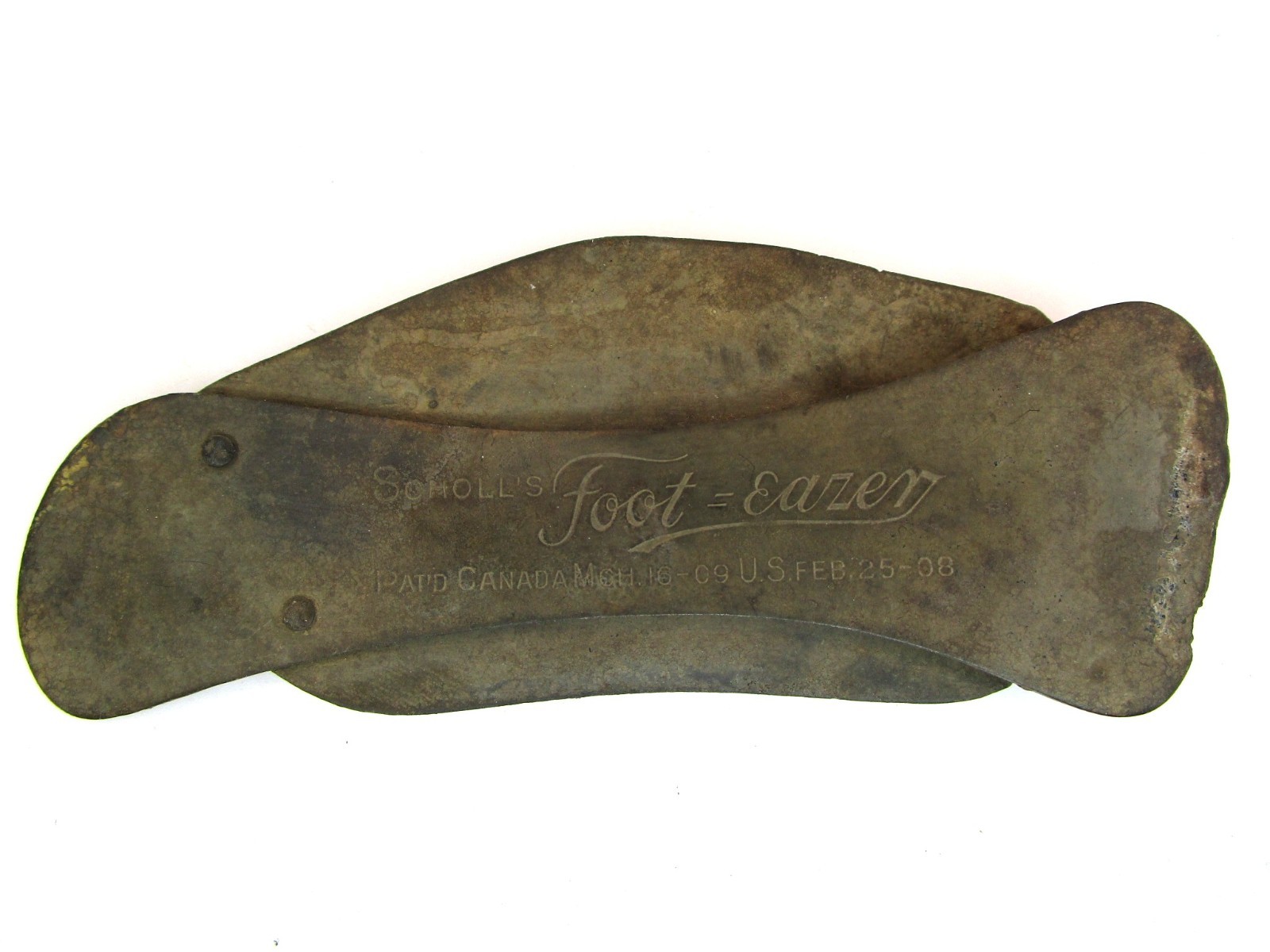 Scholl's Foot eazer metal foot arch 1908 1909 U.S. & Canadien Patent dates
