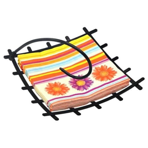 Steel Luncheon Napkin Holder (8"x8") (), Heavy-Duty Metal Napkin 1-Pack