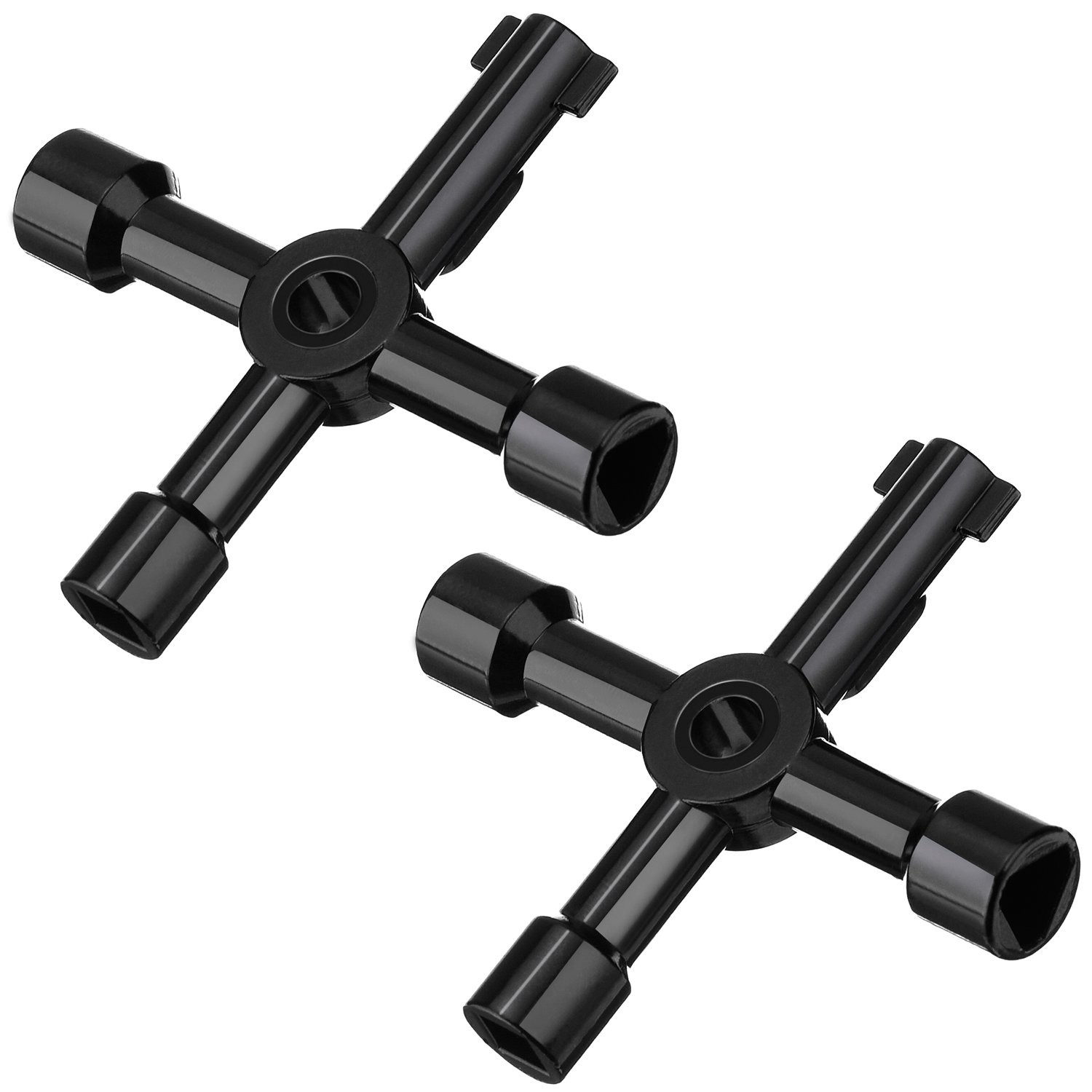 Shappy 2 Pack 4 Way Cabinet Panel Keys for Water Meter, Black