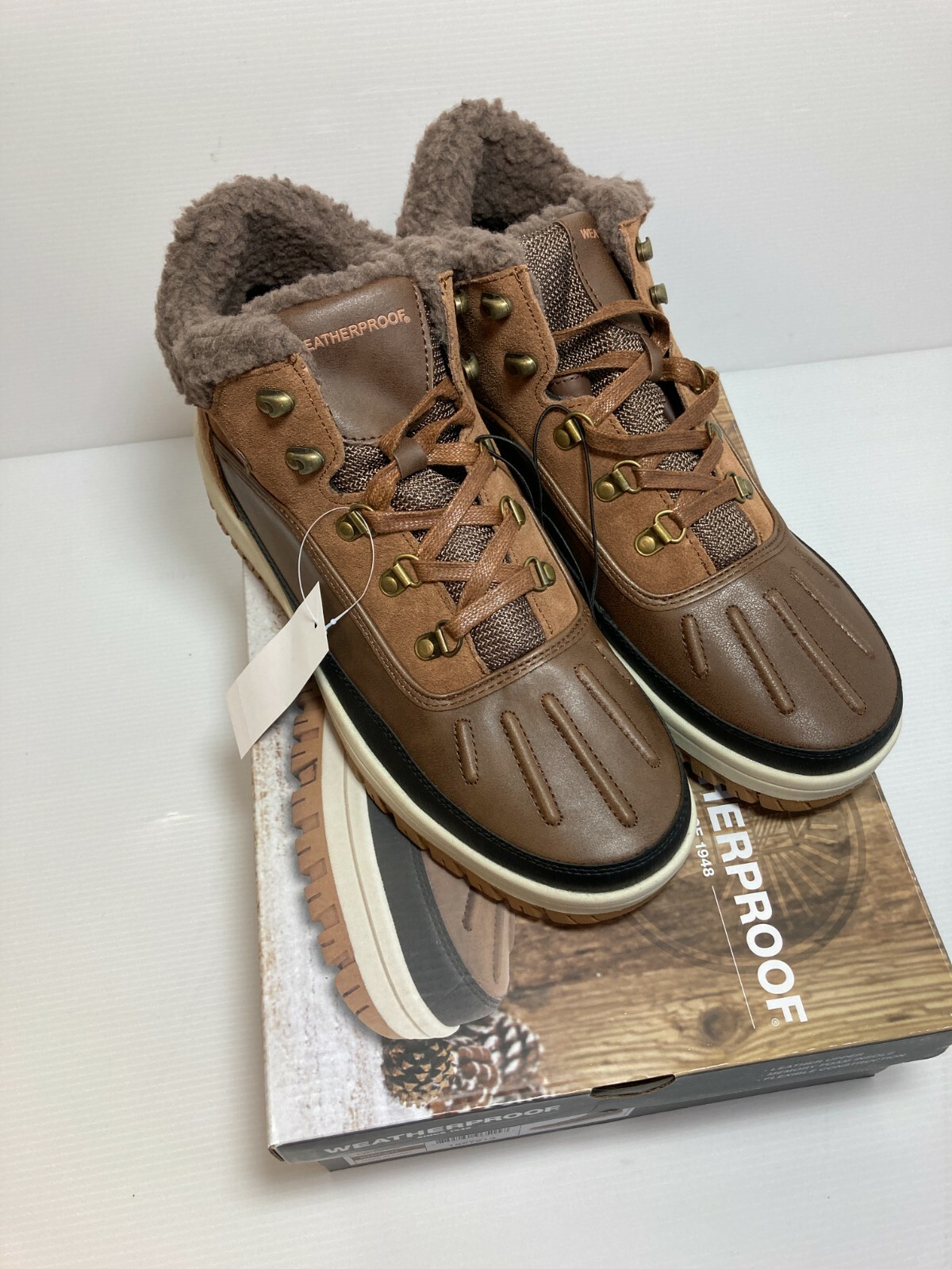 NEW!! Weatherproof Men's Landon Sneaker Boots Brown